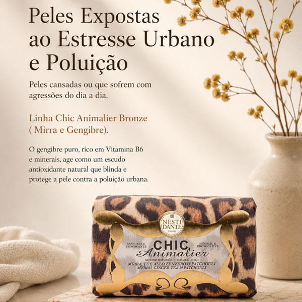 Sabonete em barra Chic Animalier Mirra, The Allo Zenzero e Patchouli 250gr - Imagem 2